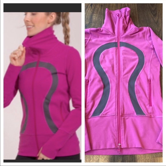 Lululemon In Stride Jacket Magenta Purple Pink Color With Gray Logo size 2 - Picture 1 of 6
